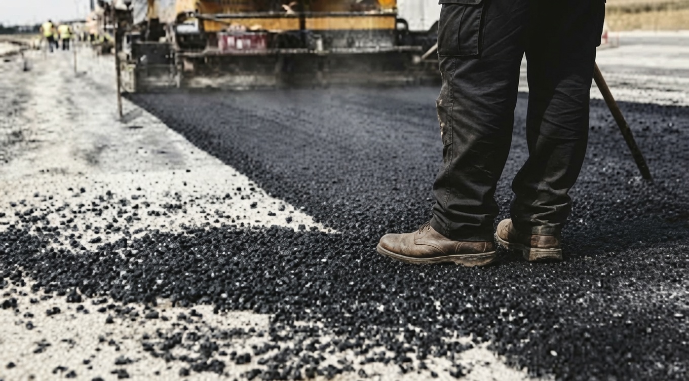Bitume au Burkina Faso : chantier de construction routière sur l'autoroute Ouaga-Bobo en 2026